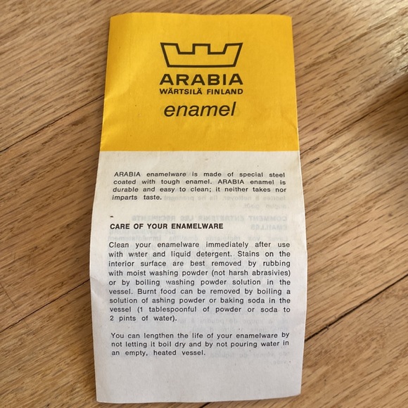 Vtg mid century modern Arabia enamel teapot from Finland - Picture 2 of 16